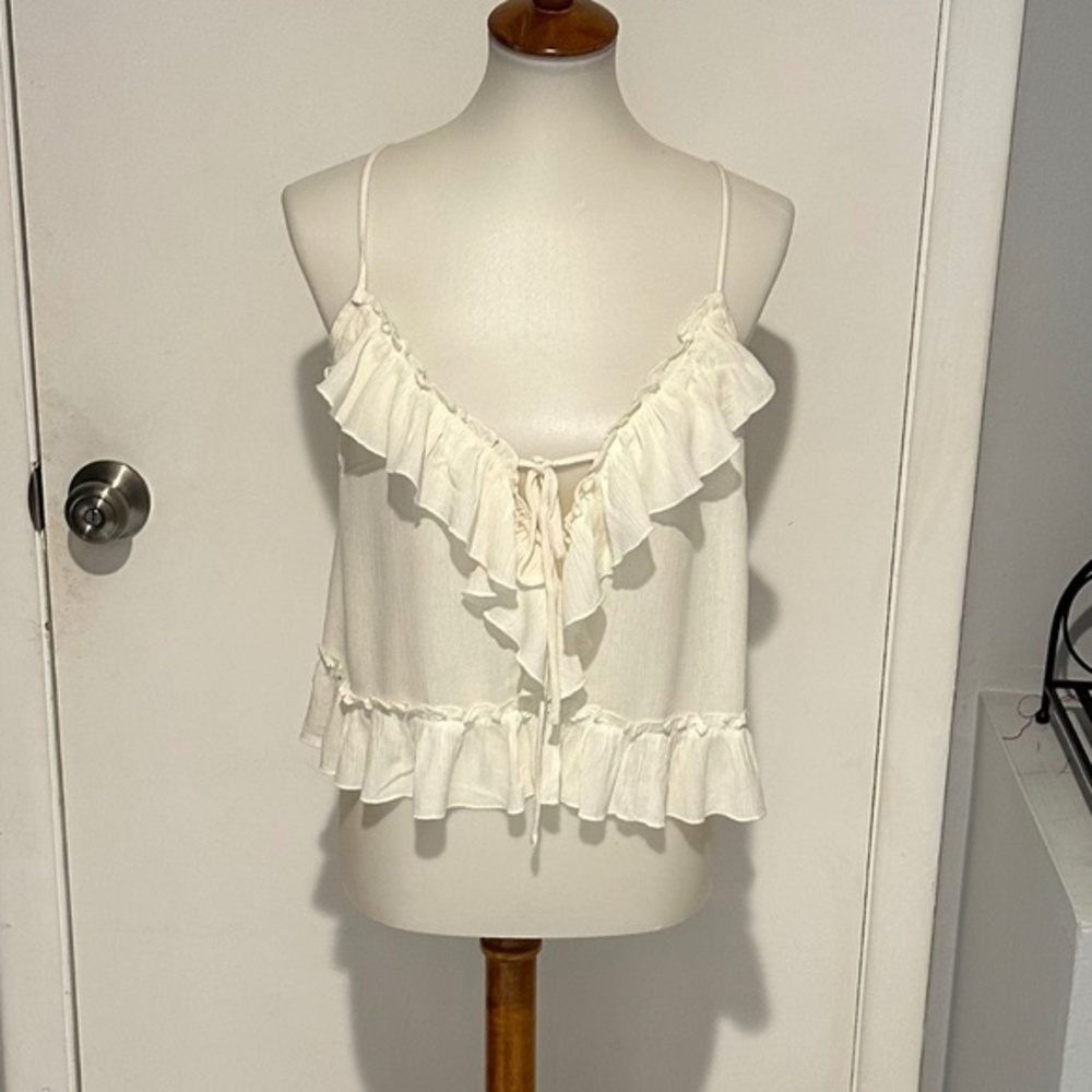 Mahina Ruffle Cami Ivory Top NEW with Tags - Size S.‎